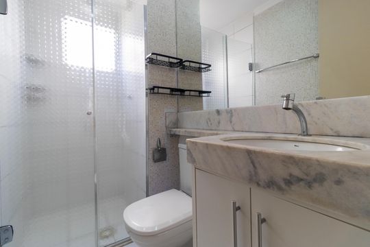 Banheiro de apartamento para alugar com 2 quartos, 50m² em Vila Marieta, Campinas