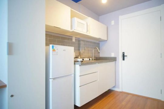 Cozinha de kitnet/studio à venda com 1 quarto, 28m² em Passo d’Areia, Porto Alegre