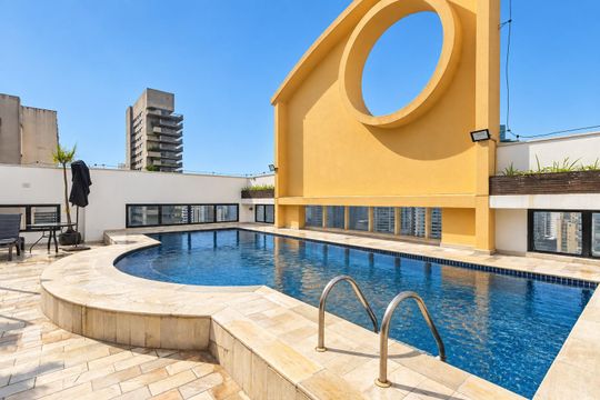 Área comum de apartamento à venda com 1 quarto, 35m² em Moema, São Paulo