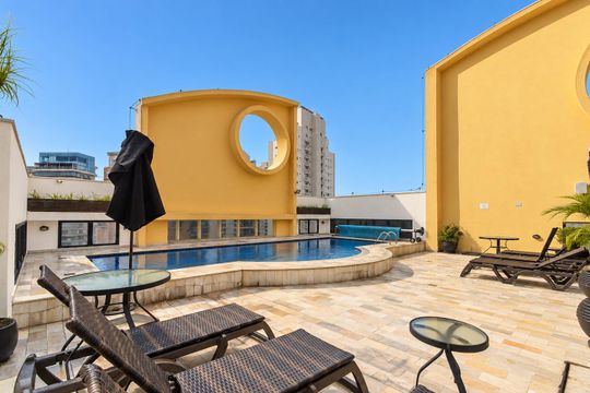 Área comum de apartamento à venda com 1 quarto, 35m² em Moema, São Paulo