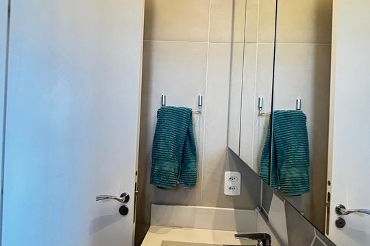Banheiro da Suíte de apartamento à venda com 2 quartos, 63m² em Vila Gilda, Santo André