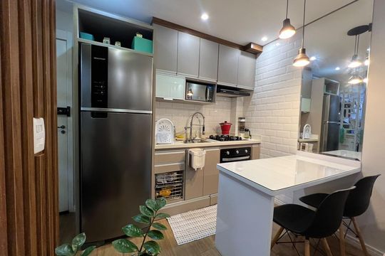 Cozinha de apartamento para alugar com 2 quartos, 38m² em Vila Ré, São Paulo