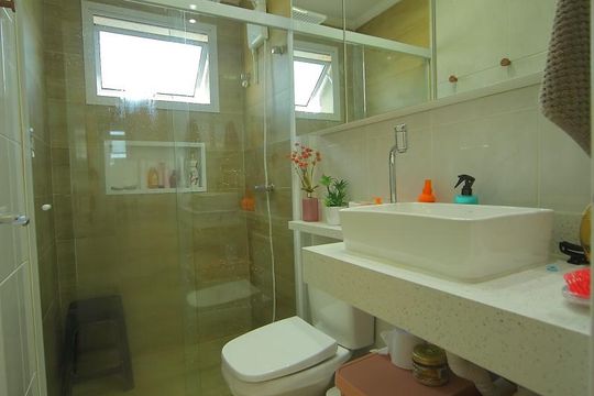 Banheiro da Suíte  de apartamento à venda com 2 quartos, 62m² em Vila Dusi, São Bernardo do Campo