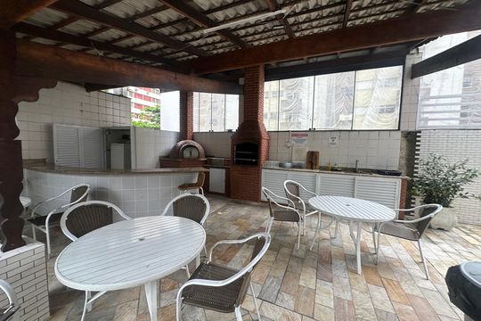 Área comum - Churrasqueira de apartamento para alugar com 2 quartos, 64m² em Itararé, São Vicente