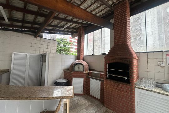 Área comum - Churrasqueira de apartamento para alugar com 2 quartos, 64m² em Itararé, São Vicente