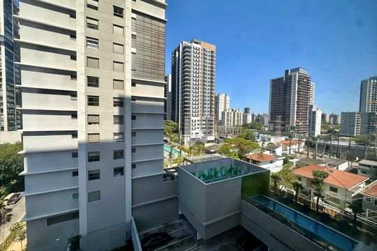 Vista da Sacada de kitnet/studio para alugar com 1 quarto, 31m² em Campo Belo, São Paulo