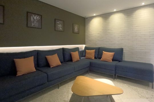 Área Comum - Hall de Entrada de apartamento para alugar com 1 quarto, 50m² em Gonzaga, Santos