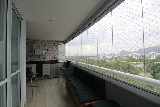 Sala - Varanda de apartamento para alugar com 4 quartos, 115m² em Barra Olímpica, Rio de Janeiro