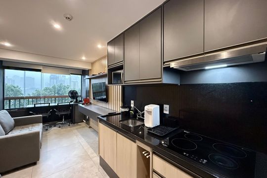 Cozinha  de apartamento para alugar com 1 quarto, 30m² em Brooklin, São Paulo