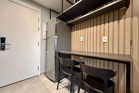 Cozinha  de apartamento para alugar com 1 quarto, 30m² em Brooklin, São Paulo
