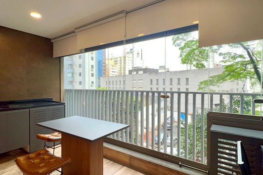 Varanda de kitnet/studio para alugar com 1 quarto, 37m² em Jardim Paulista, São Paulo