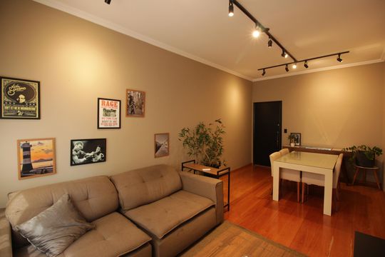 Sala de apartamento para alugar com 1 quarto, 63m² em Boqueirão, Santos