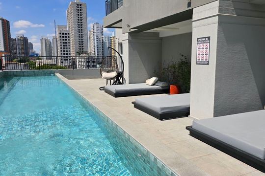 Área externa de apartamento para alugar com 1 quarto, 40m² em Belém, São Paulo