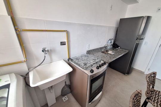 Cozinha de apartamento para alugar com 2 quartos, 42m² em Figueira, Duque de Caxias