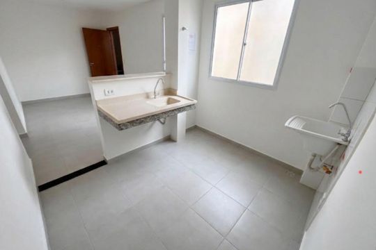 Cozinha de apartamento à venda com 2 quartos, 46m² em Ovídeo Guerra, Lagoa Santa