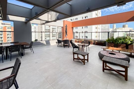 Área comum - Churrasqueira de kitnet/studio à venda com 1 quarto, 30m² em Liberdade, São Paulo