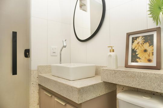 Banheiro de casa de condomínio à venda com 1 quarto, 18m² em Santo Agostinho, Belo Horizonte