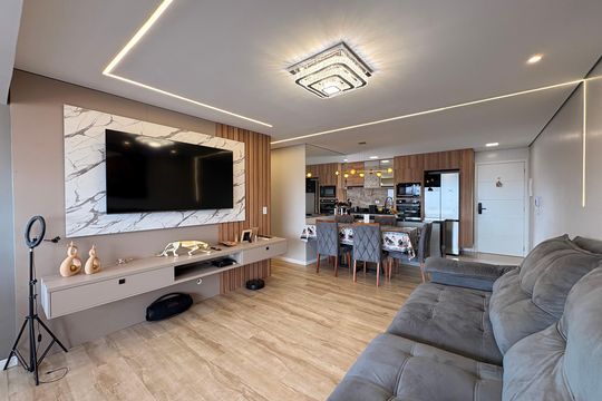 Sala de apartamento para alugar com 2 quartos, 84m² em Vila Dirce, Mauá