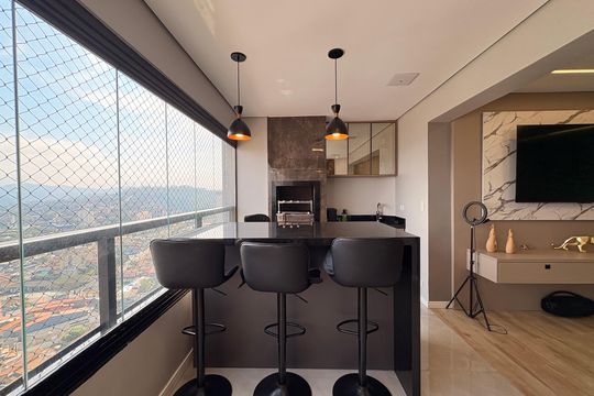 Varanda gourmet  de apartamento para alugar com 2 quartos, 84m² em Vila Dirce, Mauá
