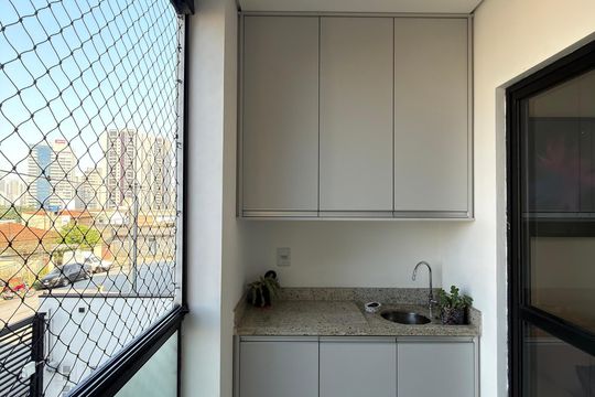 Área de Serviço e Varanda de apartamento para alugar com 2 quartos, 55m² em Jardim Copacabana, São Bernardo do Campo