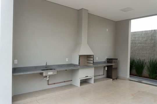 Área comum - Churrasqueira de casa de condomínio à venda com 3 quartos, 147m² em Parque Brasil 500, Paulínia