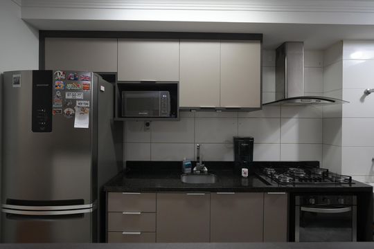 Cozinha de apartamento à venda com 3 quartos, 86m² em Vila Valparaíso, Santo André