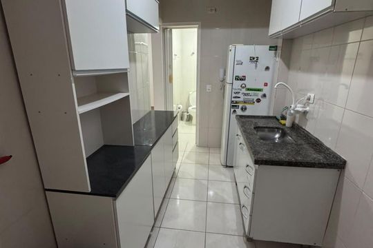 Cozinha de apartamento à venda com 1 quarto, 36m² em Vila Jerusalem, São Bernardo do Campo