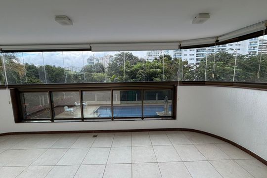 Varanda da sala de apartamento para alugar com 4 quartos, 166m² em Barra da Tijuca, Rio de Janeiro