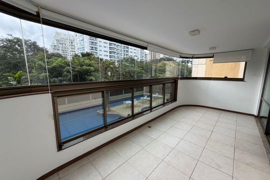 Varanda da sala de apartamento para alugar com 4 quartos, 166m² em Barra da Tijuca, Rio de Janeiro
