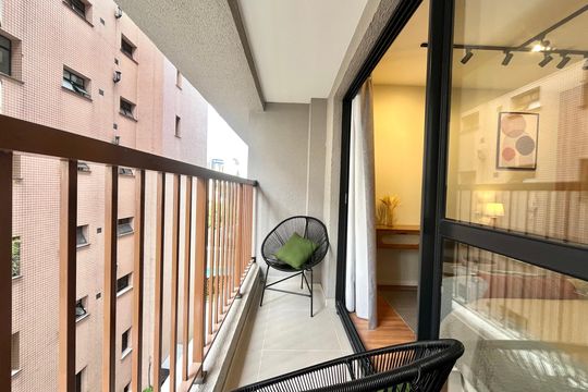 Varanda de kitnet/studio para alugar com 1 quarto, 26m² em Vila Clementino, São Paulo