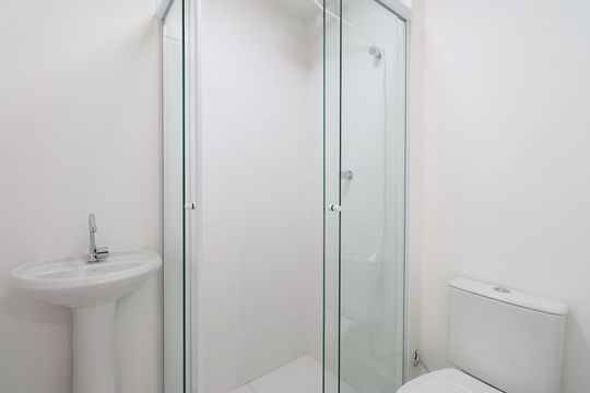 Banheiro de apartamento para alugar com 2 quartos, 33m² em Parque Industrial Tomas Edson, São Paulo
