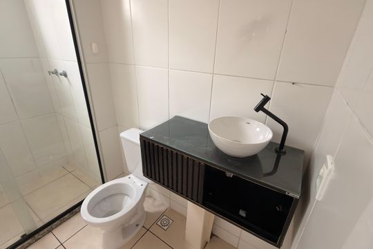 Banheiro de apartamento para alugar com 2 quartos, 55m² em Mantiquira, Duque de Caxias