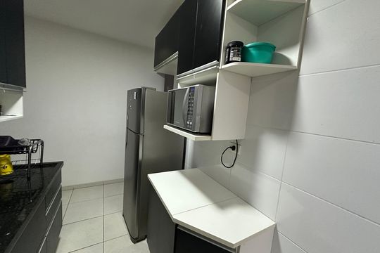 Cozinha de apartamento para alugar com 2 quartos, 60m² em Jardim Independencia, São Vicente