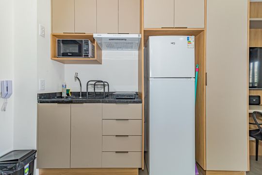 Cozinha de kitnet/studio à venda com 1 quarto, 25m² em Brooklin, São Paulo
