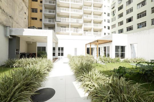 Área comum de kitnet/studio para alugar com 1 quarto, 26m² em Liberdade, São Paulo