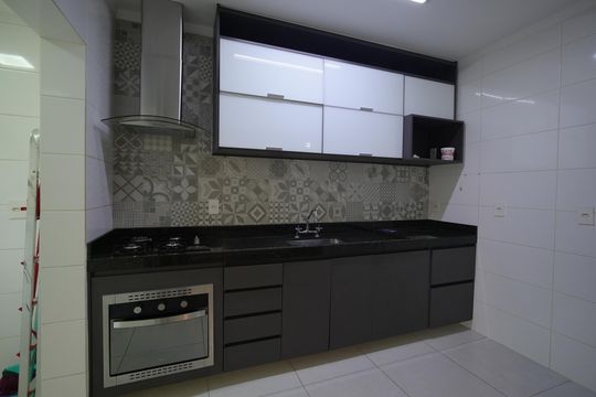 Cozinha de apartamento à venda com 3 quartos, 93m² em Vila Scarpelli, Santo André