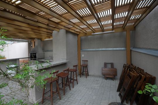Área comum - Churrasqueira de apartamento à venda com 3 quartos, 93m² em Vila Scarpelli, Santo André