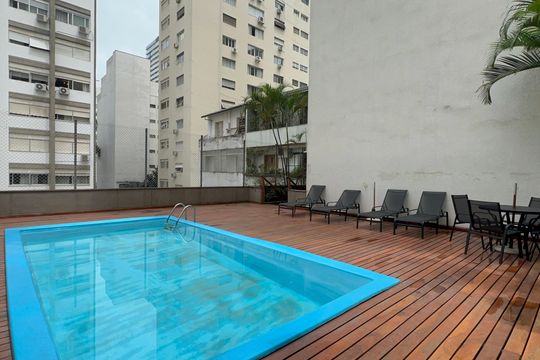 Piscina de kitnet/studio para alugar com 1 quarto, 29m² em Cerqueira César, São Paulo