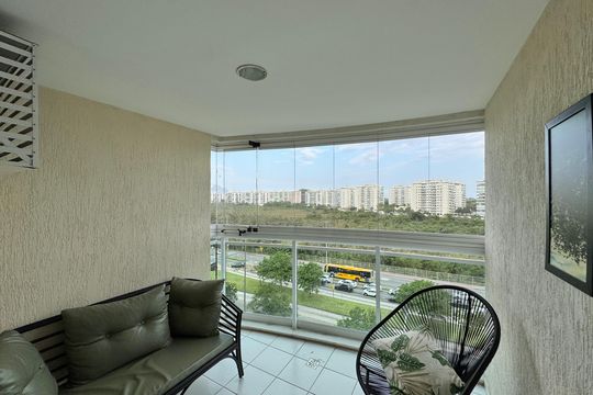 Varanda da sala de apartamento para alugar com 3 quartos, 80m² em Recreio dos Bandeirantes, Rio de Janeiro