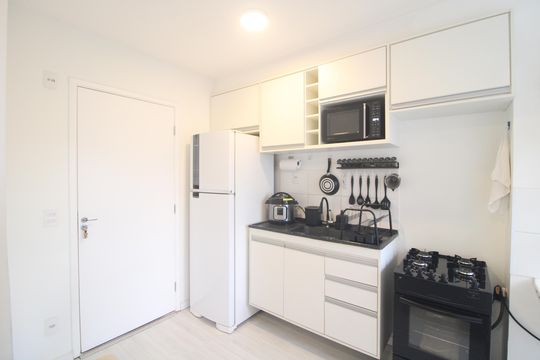 Cozinha de apartamento à venda com 2 quartos, 36m² em Pedreira, São Paulo