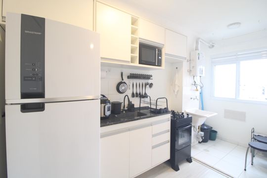 Cozinha de apartamento à venda com 2 quartos, 36m² em Pedreira, São Paulo