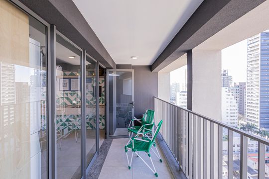 Varanda Cond de apartamento à venda com 1 quarto, 26m² em Cerqueira César, São Paulo