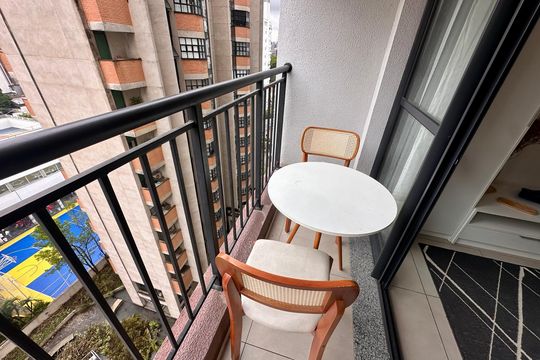 Varanda de kitnet/studio para alugar com 1 quarto, 26m² em Campo Belo, São Paulo
