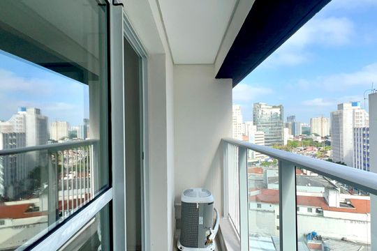 Varanda de kitnet/studio à venda com 1 quarto, 26m² em Pinheiros, São Paulo