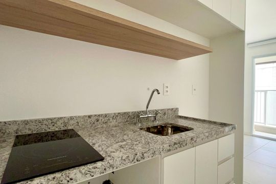 Cozinha de kitnet/studio à venda com 1 quarto, 26m² em Pinheiros, São Paulo