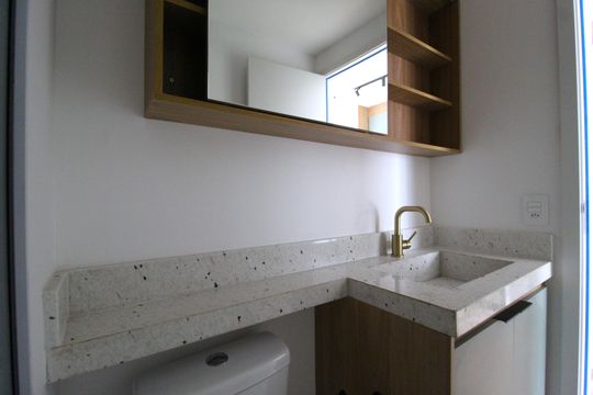 Banheiro de apartamento para alugar com 1 quarto, 5m² em Moema, São Paulo