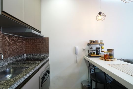 Cozinha de apartamento à venda com 1 quarto, 31m² em Bela Vista, São Paulo