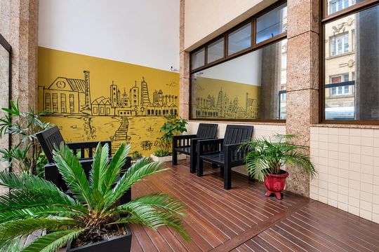 Área comum de kitnet/studio para alugar com 1 quarto, 27m² em Centro Histórico, Porto Alegre