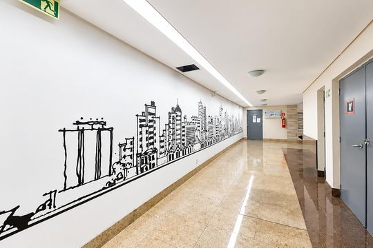 Área comum de kitnet/studio para alugar com 1 quarto, 27m² em Centro Histórico, Porto Alegre