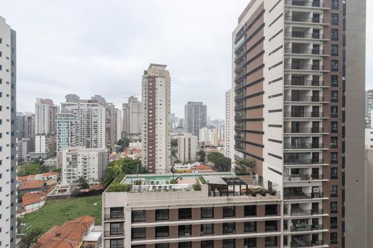 Vista da Varanda de kitnet/studio para alugar com 1 quarto, 32m² em Jardim das Acacias, São Paulo